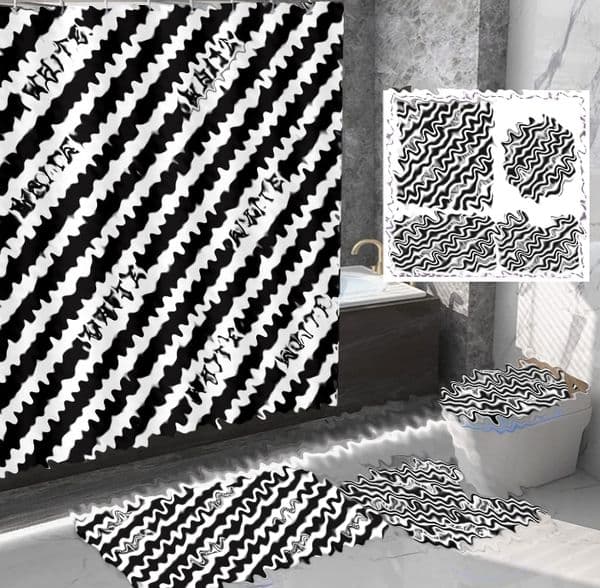 New Digital Printing Shower Curtain Home Waterproof and Mildew-Proof Bathroom Wet and Dry Partition Curtains