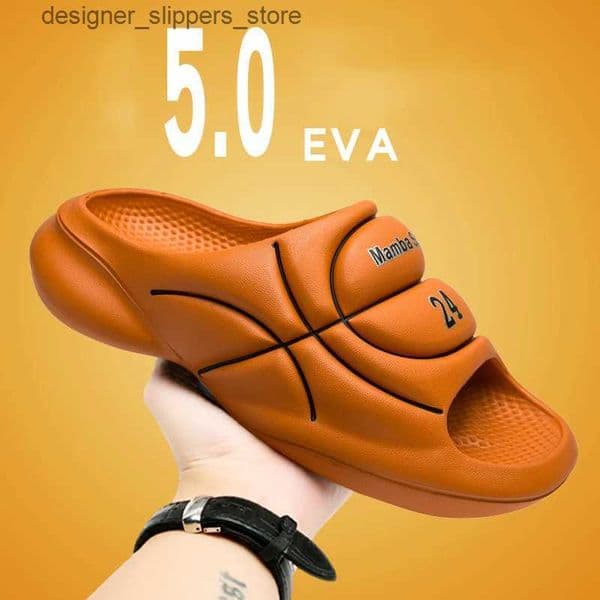 Slippers Original Basketball Men Slides Brand Summer Male Slipper Non-slip EVA Beach Shoes Soft Thick Soled Slidee Large Size 47 Q240603