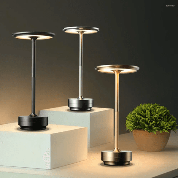 Table Lamps LED Cordless Lamp Rechargeable Touch Night Light Wireless Reading For Restaurant El Bedroom