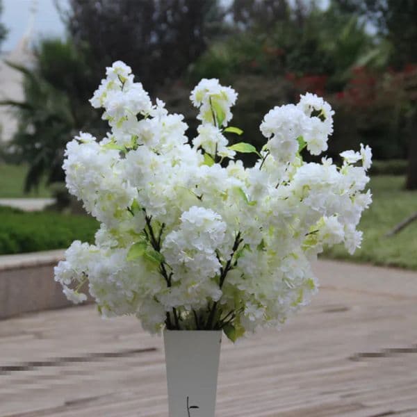 1M Cherry Blossom Tree 4 Fork Sakura Branch Artificial Flowers Silk Wedding Background Wall Decoration Bouquet 100 Pcs ZZ