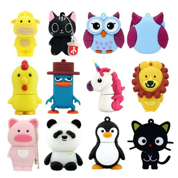 Pendrive USB Flash Drive Cartoon Animals Pen Drive U Disk Memory Stick 128GB 64GB 32GB 16GB 8GB 4GB Cartoon Unicorn Pen Drive