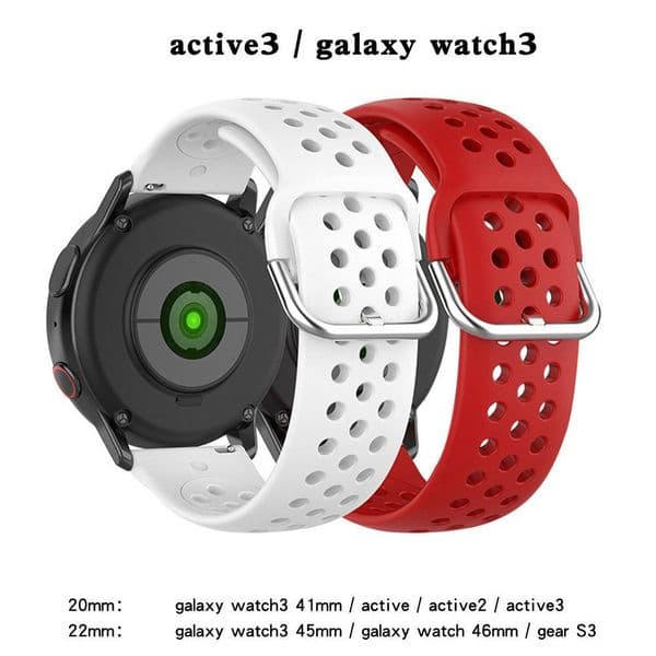 Silicone Porous Smart Watch Band Straps Est GT2 20mm 22mm For Samsung Galaxy Active 2 3 Gear S2 Watchband Bracelet Bands