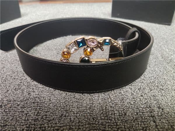 High quality shiny jewelry Smooth buckle designer leather 3.8cm belt