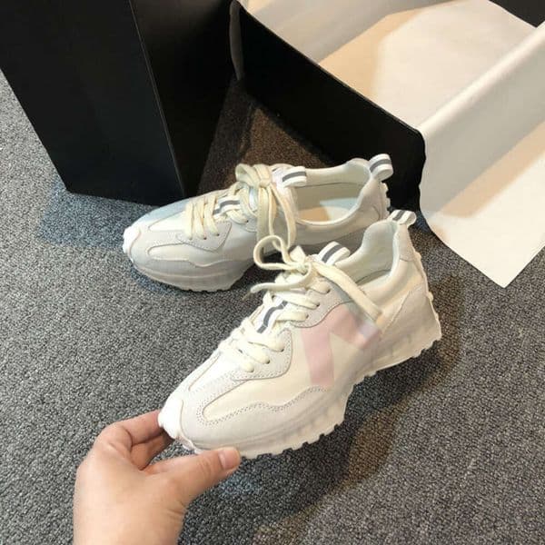 ddmynov Platform Women Korean Breathable White Sneakers Walking Mixed Colors 2022 Slip On Casual Vulcanized Shoes Spring