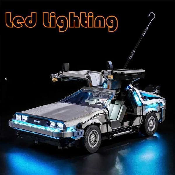 Plane Diecast Model Cars Delorean Returns slot car 10300 Car Lighting For Future Time Machine Which Does Not Include Building Blocks Only The LED Light Kit Tr