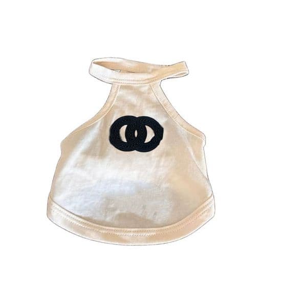 Designer Dog Clothes Brand Dog Apparel Summer Dog Shirt Embroidered Letter Pattern Pet Shirt Soft Breathable Dog Cotton T Shirt for Small Medium Pet Yellow S Y120