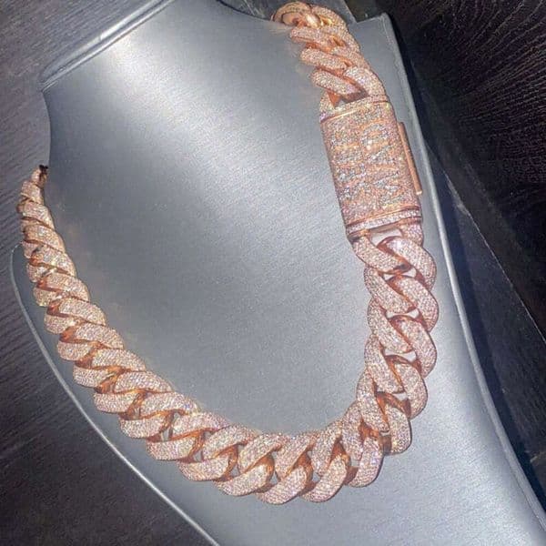 Heavy Solid Jewelry Designer Necklace S Sterling Sier 22mm Men's VVS1 Round White Moissanite Diamonds Studded Cuban Link Chain for Men Gift