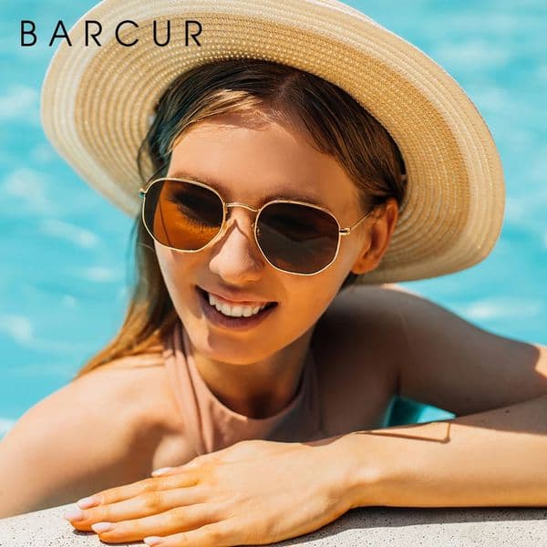 BARCUR Retro Reflective Sunglasses Classic Man Minimalist Stainlesss Steel Frame Eyewear Sun Glasses Women Oculos De Sol 240531