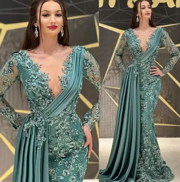 Elegant Beaded Lace Mermaid Evening Dress for Special Occasions