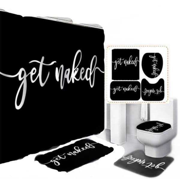 Designer 4 Pcs/Set Bathroom Shower Curtain Set h Waterproof Printing Ground Mat Cover Toilet Seat Covers Home Decor 180X180cm Free Shipping