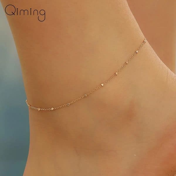 Minimalist Link Chain Anklets Foot Leg Chain Women Korean Jewelry Ankle Bracets Korean Wedding Gift 240601