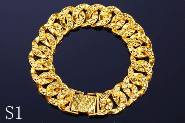 mens designer 24K Gold Plated copper 14MM Higher quality luxury jewelry women bracelet homme fashionfinds bracelets gift nature free shipping