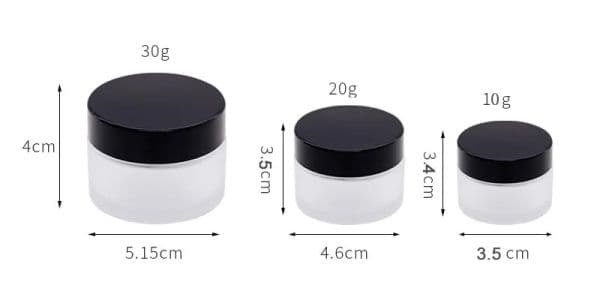 Wholesale Cream Glass Jar bottles 10g 30g 10oz empty fashion Simple container Cosmetics jar with black gold lid