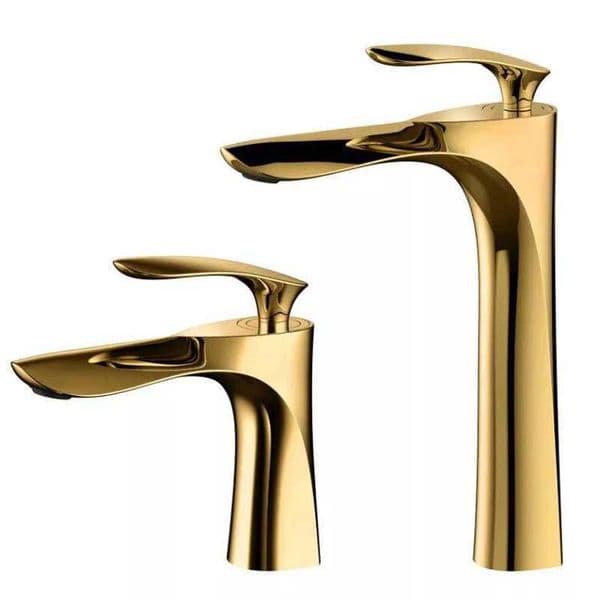 Bathroom Sink Faucets Gold Basin Faucet Hot and Cold Basin Washbasin Mixer Tap Single Hole Faucet Toilet Table Basin High Golden Waterfall FaucetL24613