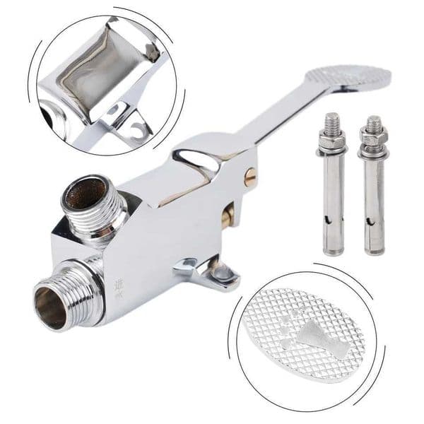 Bathroom Sink Faucets Switch Control Floor Foot Pedal Control Valve Faucet Bathroom Basin Faucet Kitchen Sink Water Tap Hospital Hotel Pedal KitchenL24613