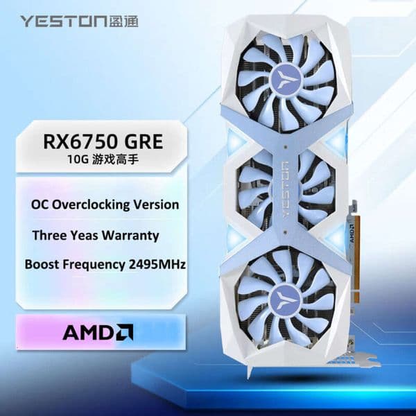 Yeston AMD RADEON RX 6750 GRE 10G D6 Graphic Card GDDR6 10gb Desktop computer PC Video Graphics Cards Express 4.0 RX6750 GRE New thumbnail 2