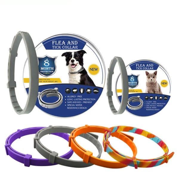 Pet Dog Cat Flea and Tick Collar for Effective Protection 8 Month Deworming Collar Anti mosquito Insect Puppy Repellent Supplies ZZ