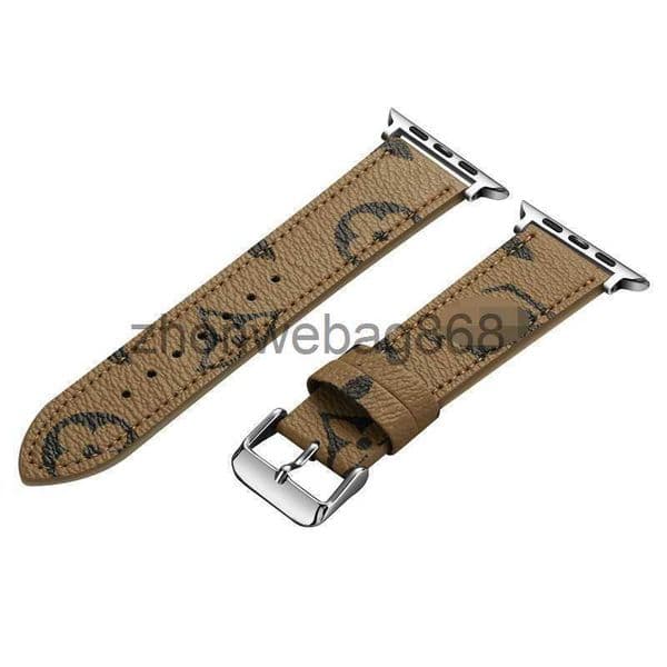 Other Watches Fashion L Flower Designer straps watchbands for Apple watch band 41mm 42mm 40mm 44mm watch 7 6 bands PU leather Strap bracelet letter printed J240615