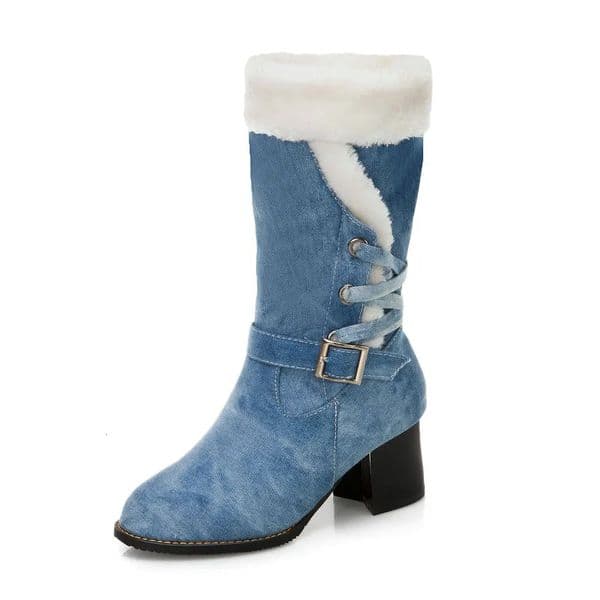 Fashion Women Snow Boots Australia Classic High Quality Denim Warm Women Winter Boots Botas Mujer Plus Size 34-48 Drop 240615