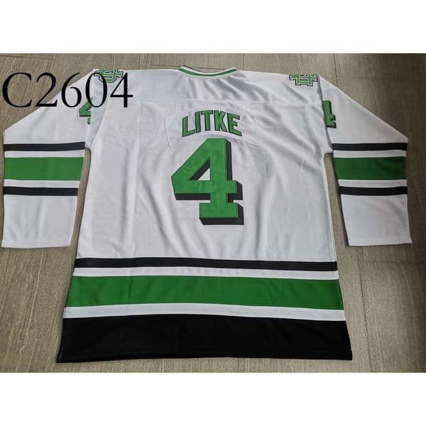 C26 Hockey jerseys Physical photos ND Mike Dane Litke Commodore Men Youth Women High School Size S-6XL or any name and number jersey