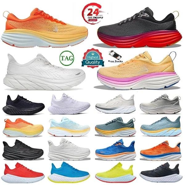 2024 Clifton 9 Bondi 8 Kawana For Mens Womens Running Shoes Designer Sneakers Pink Triple Black White Blue Grey Purple Orange Men Womens Outdoor Trainers Sneakers