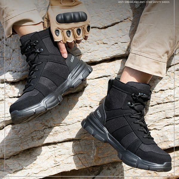 Top Men Military Boots Men Safety Boots Steel Toe Work Boots Indestructible Outdoor Protective Safety Shoes Men Puncture-Proof 240617