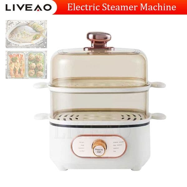 Double-Layer Steaming Rack Large Capacity Electric Food Steamer Home Food Warmer Cooker Vegetables Steam Cooker