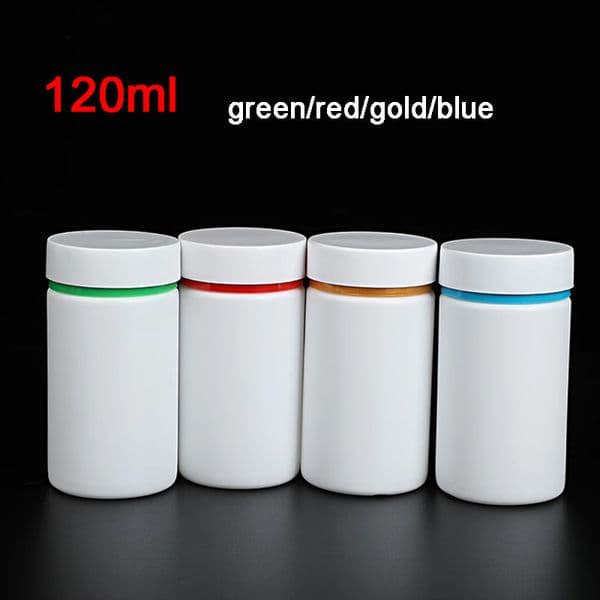 100PCS 120ml White HDPE Good Sealed Refillable Bottles 120CC Medicine Empty Bottles Capusules Bottle Mini Samples Bottles