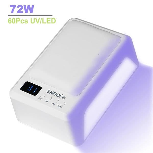 Nail Lamp With Hand Pillow 72W Nail Dryers Gel Lamp for Curing All Gel Nail Polish 60Pcs Beads UV LED Nail Lamp for Nail UV Art 240620