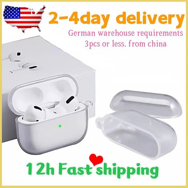 For Apple pro 2 3 4 headset Earphones Bluetooth Headphone Accessories Solid Silicone Protective Cover Wireless Charging box Case with Retail Box