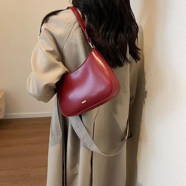 Shoulder Bags Red Underarm For Women 2024 Texture Leather Crossbody Bag Wedding Bride Handbags Trend