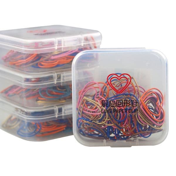 originality Mini Heart-shaped Paper Clip Metal Papers Clips Bookmark Memo Planner Clips Filing Tidy Supplies School Stationery 50Pcs/Box