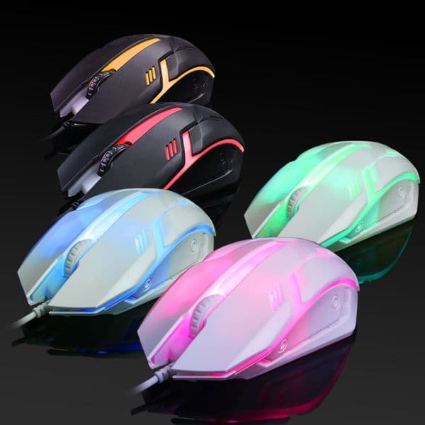 LIMEIDE S1 Sports LED Luminous Backlit Wired LMouse USB Wired For Desktop Laptop Office And Game Player