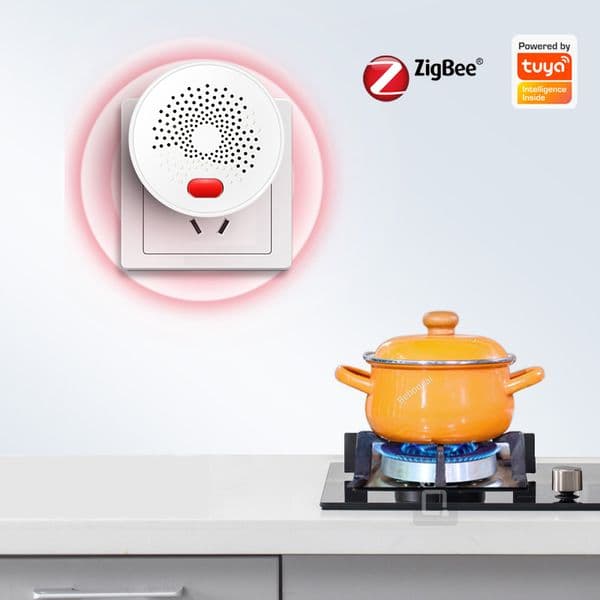 tuya WIFI/zigbee Natural Gas Sensor Combustible Household Smart LPG Gas Alarm Detector Leakage Sensor fire Safety smart home