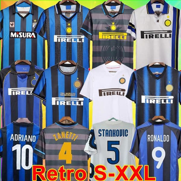 inter retro soccer jerseys 88 89 90 91 92 93 94 95 96 97 98 99 00 01 02 03 04 05 06 07 08 09 10 Ronaldo Figo ADRIANO Stankovic ZANETTI milans vintage football