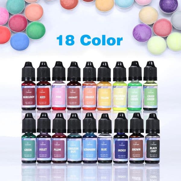 18 Color Candle Making Pigments Liquid Colorants DIY Epoxy Resin Molds Soap Candle Coloring Dye Casting Mold Materials Crafts