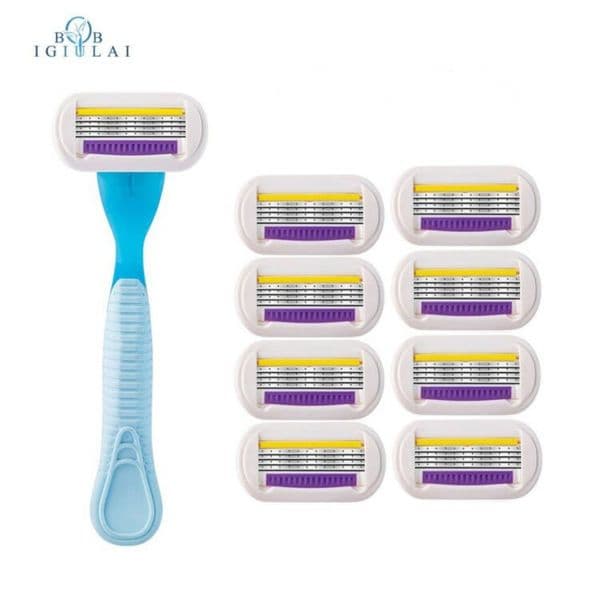 IGIULAI 4/8pcs Safety Shaving Blades 4 Layer Razor Blade For Women Face Arm Leg Hair Tool for Shaving Hair Removal Tool