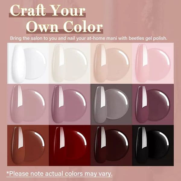 YOKEFELLOW Nail Gel Polish Set 7ml Soak Off Base Gel Top Coat Kit Popular Colors UV LED Gel Polish Semi Permanent Nail Lacquer