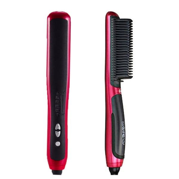 3 In 1 Beard Hair Straightening Brush Hot Heated Comb Men Beard Multifunctional Straightener Ceramic Heat Comb Quick Hair Styler