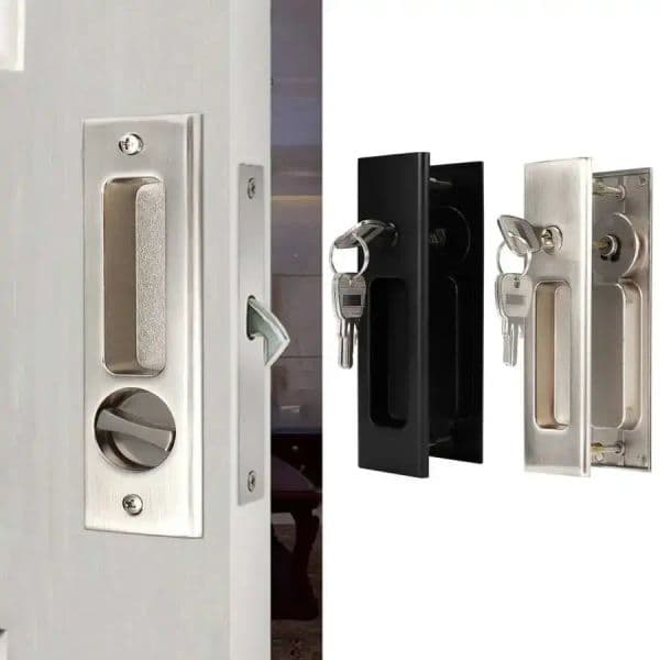 Zinc Alloy Sliding Door Lock Latch Handle Set Bathroom Balcony Cabinet Door Hardware Fittings Single Hook Sliding Door Locks