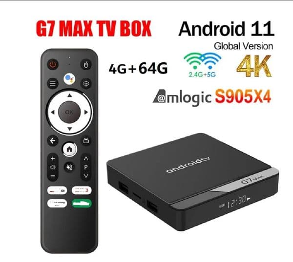 G7 Max Smart TV Box Android 11 Amlogic S905X4 4GB 64GB 1000M AV1 4K HD 2.4GHz/5GHz Dual Wifi USB3.0 Set Top Box Media Player