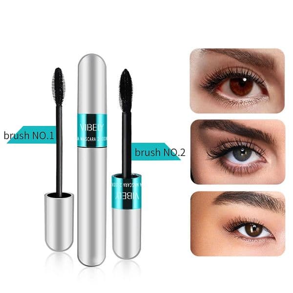 Vibely Eyelash Mask Waterproof 4D Mascara Silk Fiber Lengthening Curling Long Eyelashes Extension Volume Makeup For Women Beauty 240621