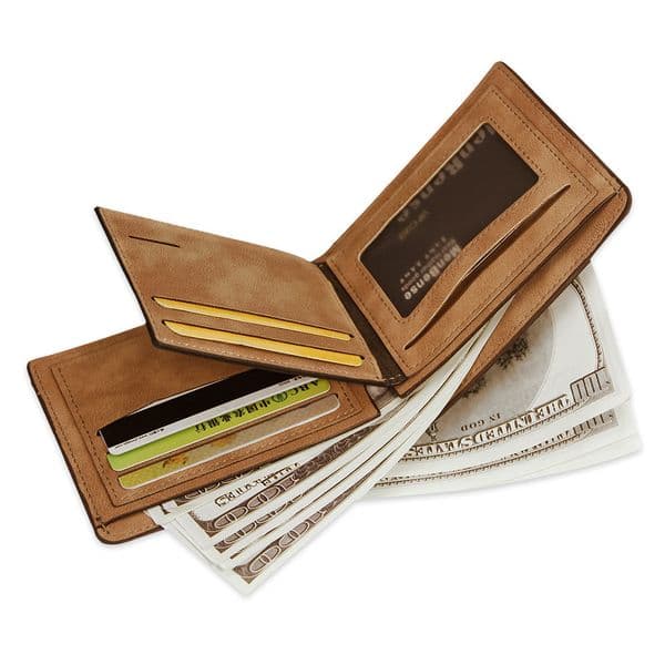 Men Short Wallet RFID Blocking PU Leather Multi-card Men's Genuine Leather Wallet, Blocking Short Bifold Card Holder For With ID Window Free Shipping