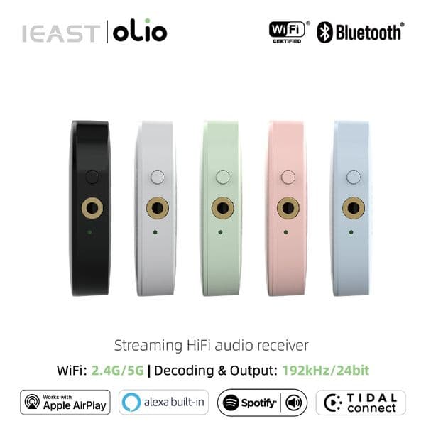Olio AirPlay2 Receiver, Chromecast Audio, WiFi Multiroom Streamer, Alexa, Siri,Google Assistant,AmazonMusic, Tidal