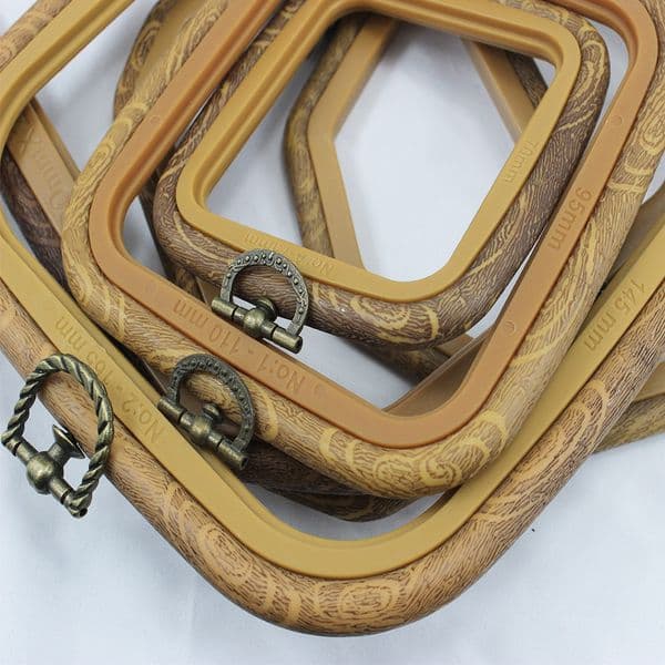 Sewing Tool Rubber Imitate Wood Color Embroidery Hoops Circle Frame Set Embroidery Rings For DIY Cross Stitch Needle Craft Tool