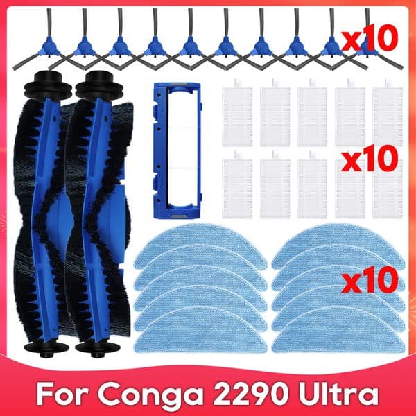 Fit For Conga 2290 Ultra Roller Side Brush Cover Hepa Filter Mop Rag Robot Vacuum Cleaner Spare Parts Accessory