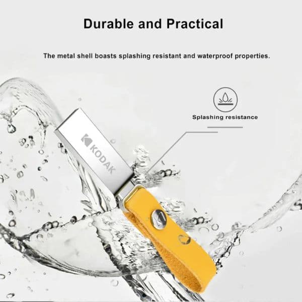 KODAK Pendrive USB2.0 Flash Drive H2testw 32GB 64GB 128GB Metal U Disk Waterproof Memory Stick Mini Leather Landyard for Keys