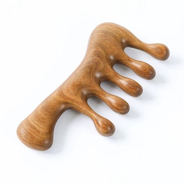 8 Types Hair Massage Comb 5 Teeth Natural Ebony Comb Head Meridian Massage Tool Handmade Anti Static Comb For Massage & Scraping