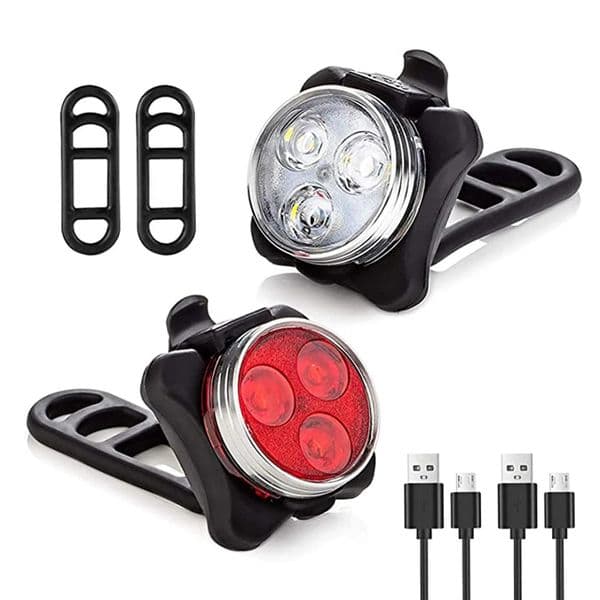 2pcs 3LED White+Red Cycling Bike Taillight With USB Rechargeable Bicycle Tail Clip Light Lamp Bike Light Bicycle Accessories