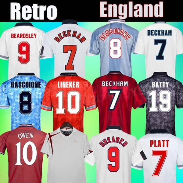 GASCOIGNE ENGLANDs Retro Soccer Jerseys Vintage Football shirts Classic Football Kit ROONEY GERRARD LAMPARD SOUTHGATE SHEARER OWEN 1990 1996 1998 2000 02 04 2006